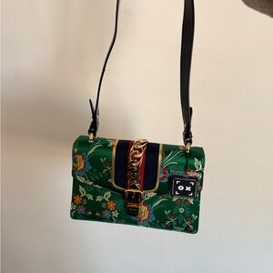 Gucci Green Floral Crossbody Bag